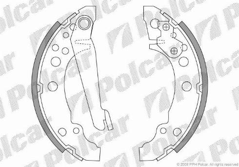 Polcar LS1276 - Комплект тормозных колодок, барабанные autospares.lv