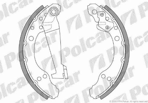 Polcar LS1277 - Комплект тормозных колодок, барабанные autospares.lv