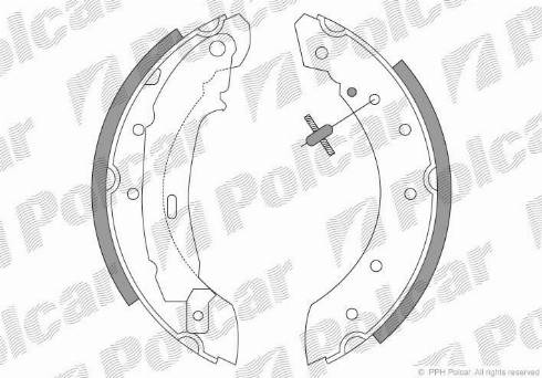 Polcar LS1717 - Комплект тормозных колодок, барабанные autospares.lv