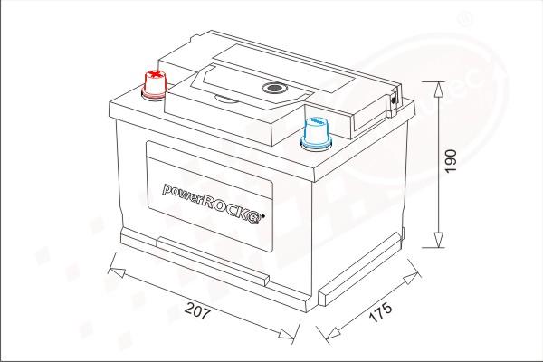 PowerROCK BAT045LHN - Стартерная аккумуляторная батарея, АКБ autospares.lv