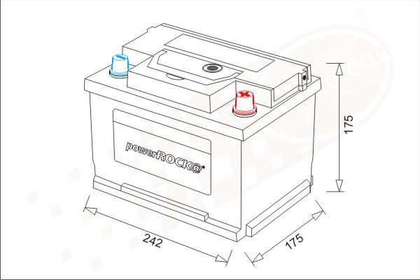 PowerROCK BAT062RKT - Стартерная аккумуляторная батарея, АКБ autospares.lv