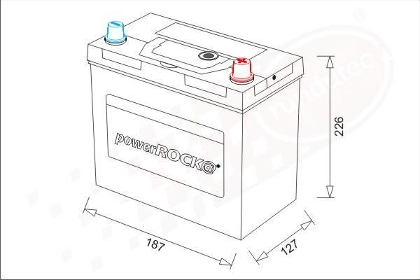 PowerROCK BAT040RDJBL - Стартерная аккумуляторная батарея, АКБ autospares.lv