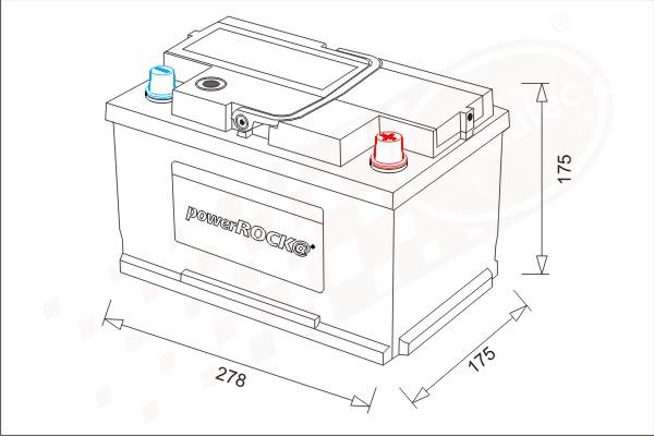 PowerROCK BAT070RKN - Стартерная аккумуляторная батарея, АКБ autospares.lv