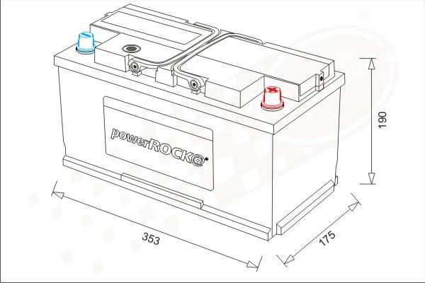 PowerROCK BAT100RHT - Стартерная аккумуляторная батарея, АКБ autospares.lv