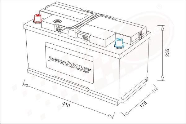 PowerROCK BAT100LFL - Стартерная аккумуляторная батарея, АКБ autospares.lv