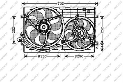 Prasco AD200F002 - Вентилятор, охлаждение двигателя autospares.lv