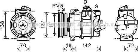 Prasco AIK359 - Компрессор кондиционера autospares.lv