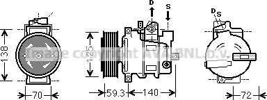 Prasco AIAK313 - Компрессор кондиционера autospares.lv