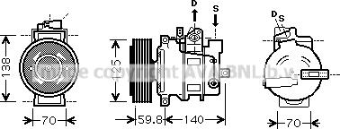 Prasco AIAK295 - Компрессор кондиционера autospares.lv