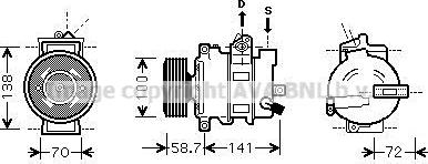 Prasco AIK279 - Компрессор кондиционера autospares.lv