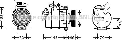 Prasco AIAK275 - Компрессор кондиционера autospares.lv