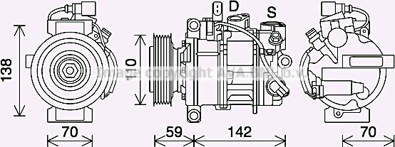 Prasco AIK410 - Компрессор кондиционера autospares.lv