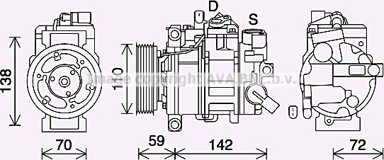 Prasco AIK411 - Компрессор кондиционера autospares.lv