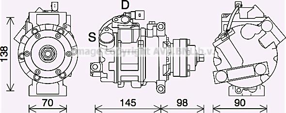 Prasco AIK423 - Компрессор кондиционера autospares.lv