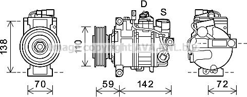 Prasco AIK396 - Компрессор кондиционера autospares.lv