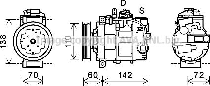 Prasco AIK344 - Компрессор кондиционера autospares.lv