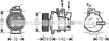 Prasco AIK343 - Компрессор кондиционера autospares.lv