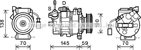 Prasco AIK342 - Компрессор кондиционера autospares.lv