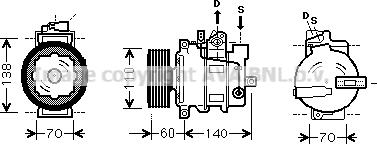 Prasco AIK266 - Компрессор кондиционера autospares.lv