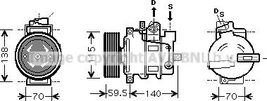 Prasco AIK284 - Компрессор кондиционера autospares.lv