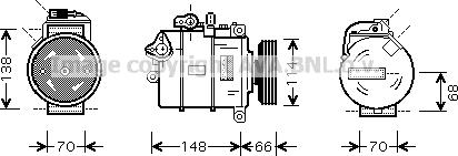 Prasco AIK282 - Компрессор кондиционера autospares.lv