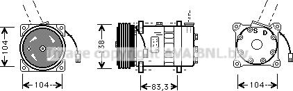 Prasco ALK014 - Компрессор кондиционера autospares.lv