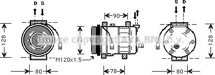 Prasco ALK010 - Компрессор кондиционера autospares.lv