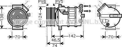 Prasco ALK106 - Компрессор кондиционера autospares.lv