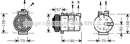 Prasco AUAK056 - Компрессор кондиционера autospares.lv