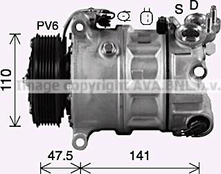 Prasco AUAK341 - Компрессор кондиционера autospares.lv