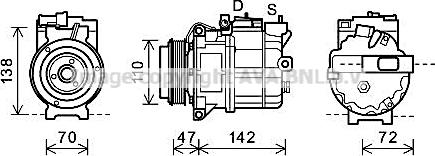 Prasco AUAK208 - Компрессор кондиционера autospares.lv