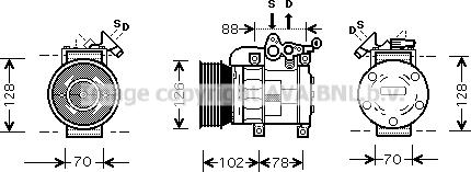 Prasco AUK169 - Компрессор кондиционера autospares.lv