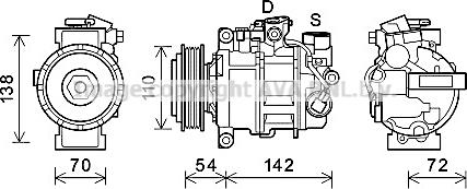 Prasco BWAK495 - Компрессор кондиционера autospares.lv