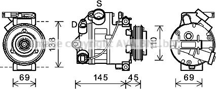 Prasco BWAK444 - Компрессор кондиционера autospares.lv