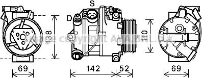 Prasco BWAK442 - Компрессор кондиционера autospares.lv