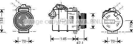 Prasco BWAK306 - Компрессор кондиционера autospares.lv