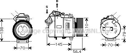 Prasco BWAK330 - Компрессор кондиционера autospares.lv