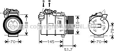 Prasco BWAK329 - Компрессор кондиционера autospares.lv