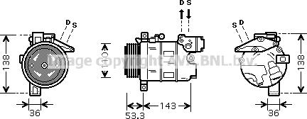 Prasco BWAK321 - Компрессор кондиционера autospares.lv