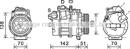 Prasco BWK417 - Компрессор кондиционера autospares.lv