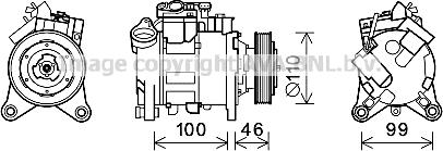 Prasco BWK489 - Компрессор кондиционера autospares.lv