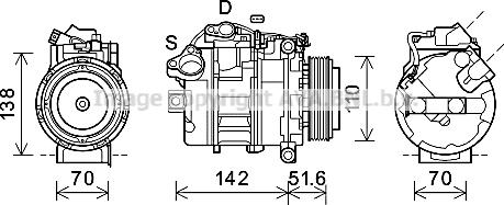 Prasco BWK487 - Компрессор кондиционера autospares.lv