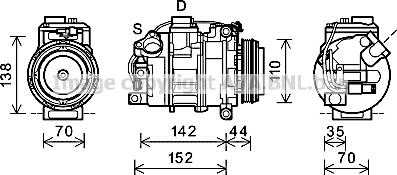 Prasco BWK423 - Компрессор кондиционера autospares.lv