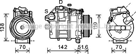 Prasco BWK427 - Компрессор кондиционера autospares.lv