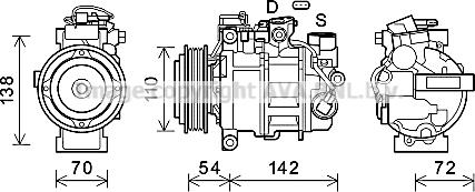 Prasco BWK551 - Компрессор кондиционера autospares.lv