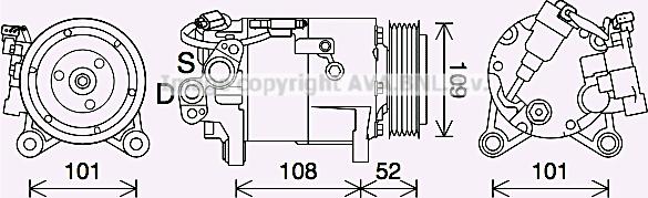 Prasco BWK566 - Компрессор кондиционера autospares.lv