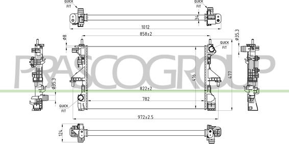 Prasco CI954R001 - Радиатор, охлаждение двигателя autospares.lv