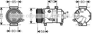 Prasco CNAK256 - Компрессор кондиционера autospares.lv