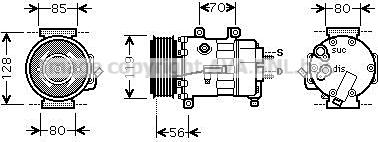 Prasco CNAK250 - Компрессор кондиционера autospares.lv