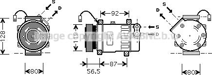 Prasco CNAK207 - Компрессор кондиционера autospares.lv